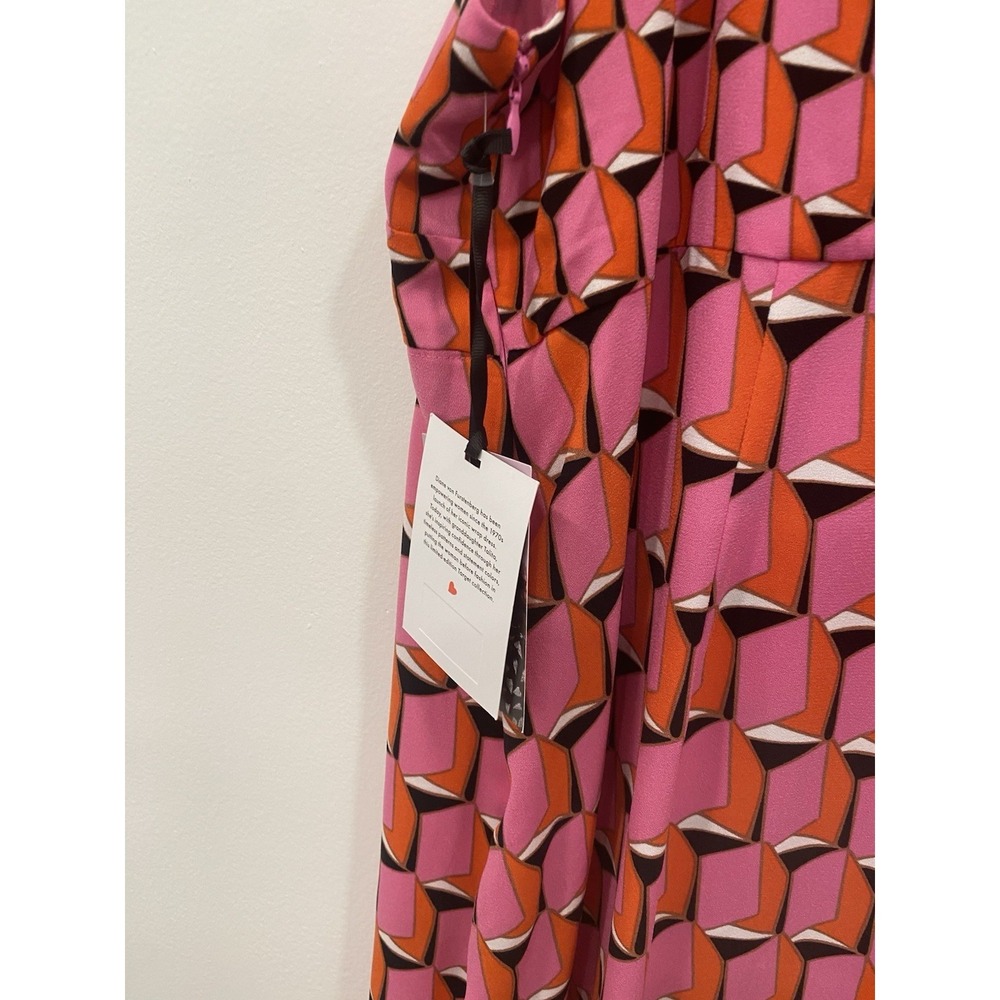 Diane Von Furstenberg Target Dress Pink Retro Modern Geo Mini Dress Size 24 New - Picture 15 of 16